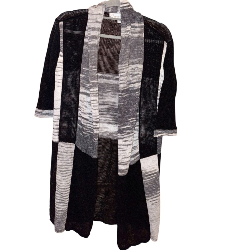 Curio linen color block stripe open front cardigan Lucas size‎ large